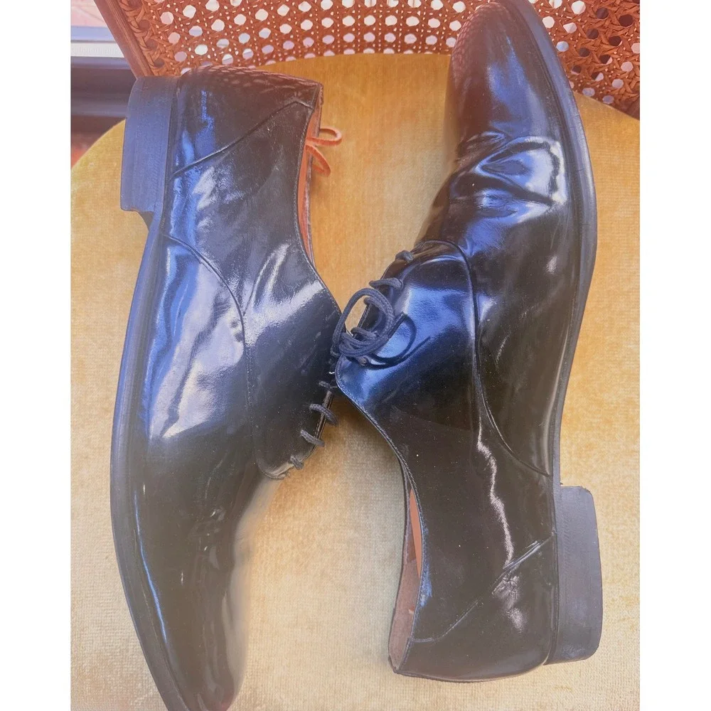 Giorgio Brutini Black Patent Leather Tuxedo Oxford Dress Shoes Men's 13D